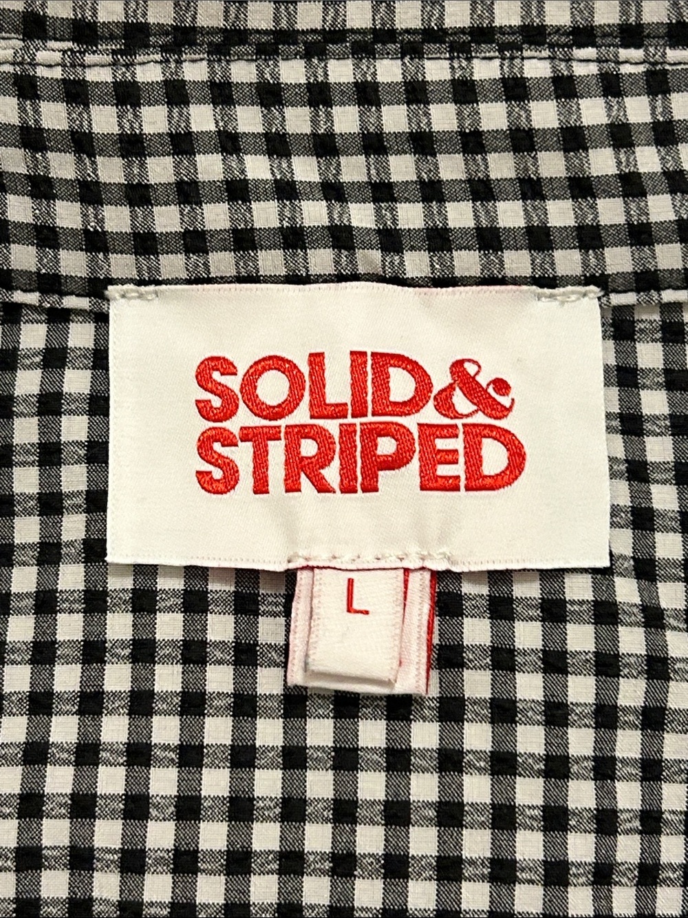 Solid & Striped Estelle Gingham Seersucker Embroidered Trim Romper Size Large - Picture 10 of 11